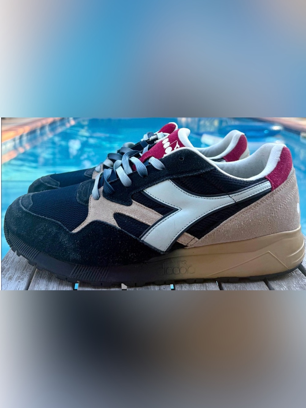 Diadora N902 Sneakers Navy/Tan/Maroon Mens 12